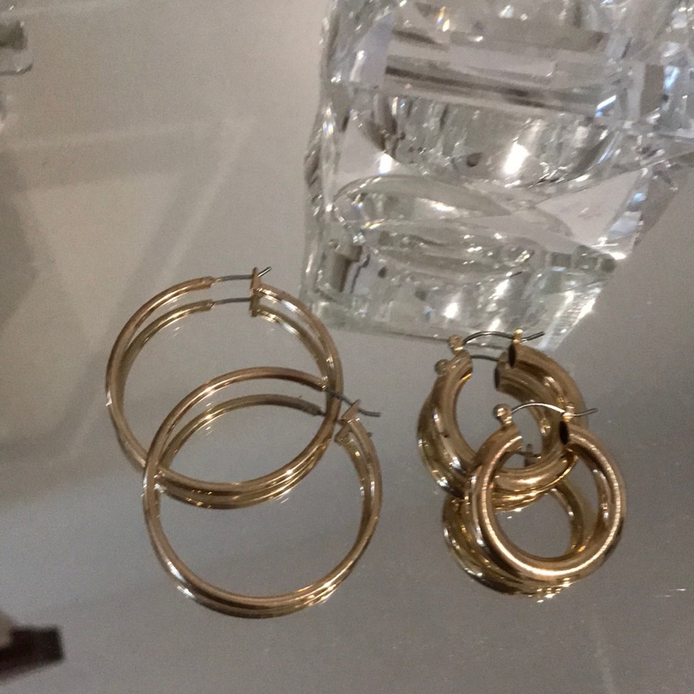 Gold hoops x2